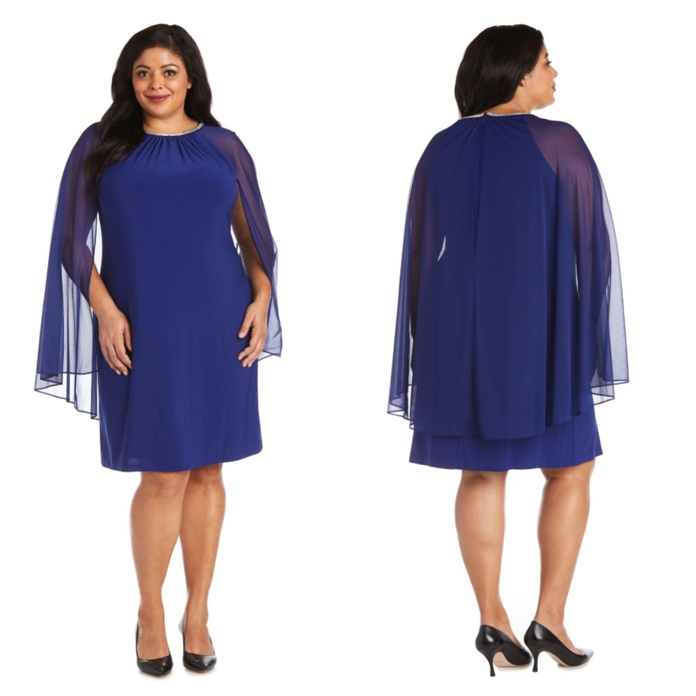 R & M RICHARDS PLUS SIZE CAPE DRESS - Picture 7 of 7